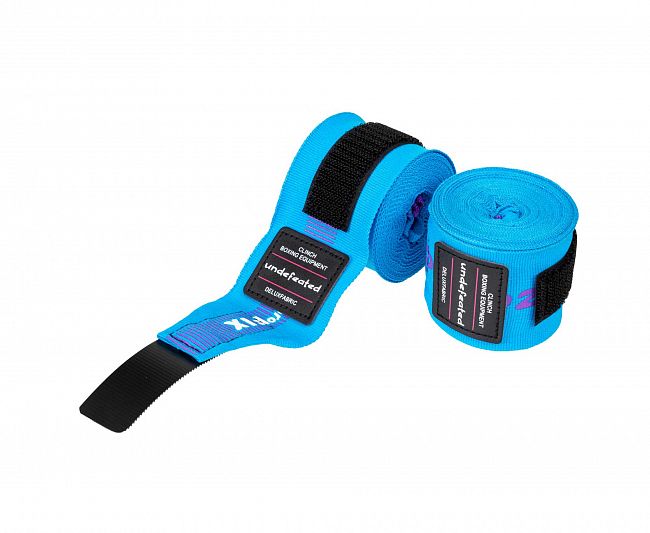 Бинты боксерские Clinch Boxing Hand Wrap Undefeated светло синие, длина 3.5 м, C240