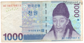 Южная Корея 1000 вон 2007