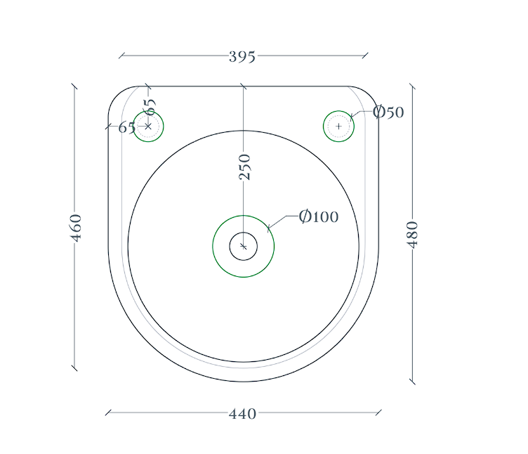 Закругленная подвесная раковина Artceram Wonder WNL004 48x44 см ФОТО