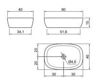 Раковина Antonio Lupi Senso SensoC 60x40 схема 2