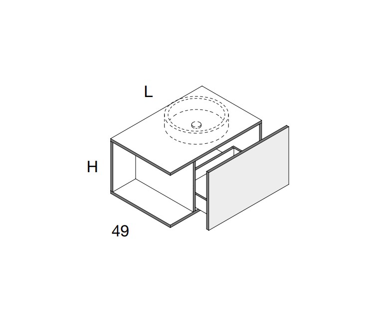 Тумба для ванной комнаты Antonio Lupi Nemesis 25NE72 25NE72 ФОТО