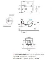 Подвесное биде Globo Genesis GNS09 55х36 схема 2