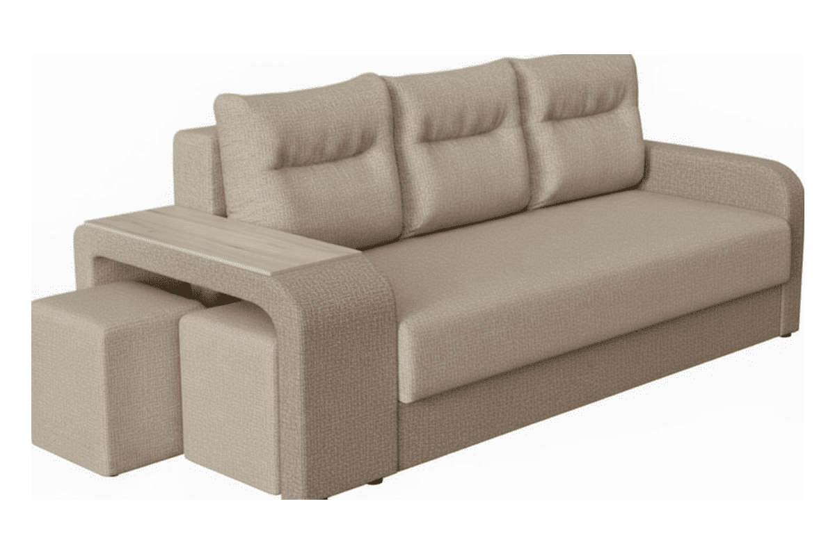 Диван Топаз 4 ДУ Пантограф накладка Светлое дерево Рогожка Кана (Kana) 03