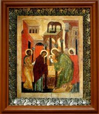 Икона Сретение Господне в киоте с басмой Виноградная Лоза (UV-печать)(30927)