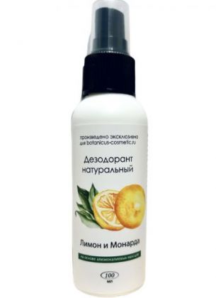 Дезодорант натуральный на основе алюмокалиевых квасцов Лимон и Монарда 100 мл
