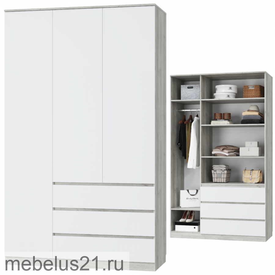 Шкаф 3-х дверный Лори