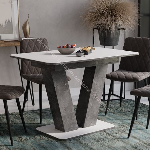 Стол раздвижной «Чинзано» Тип 1 Моод темный/стекло белое матовое