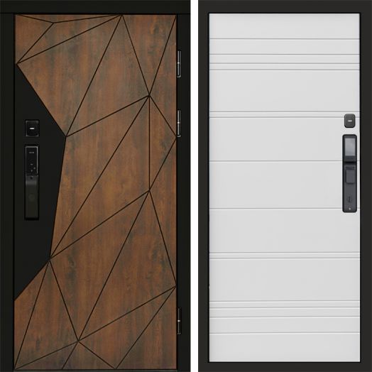 Входная дверь ВДК Геометрия с электронным замком - White line