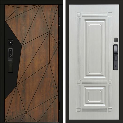 Входная дверь ВДК Геометрия с электронным замком - Мадрид Лиственница