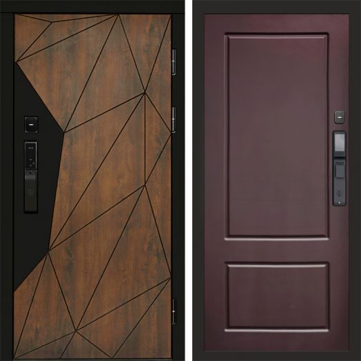 Входная дверь ВДК Геометрия с электронным замком - Марсель Шоколад