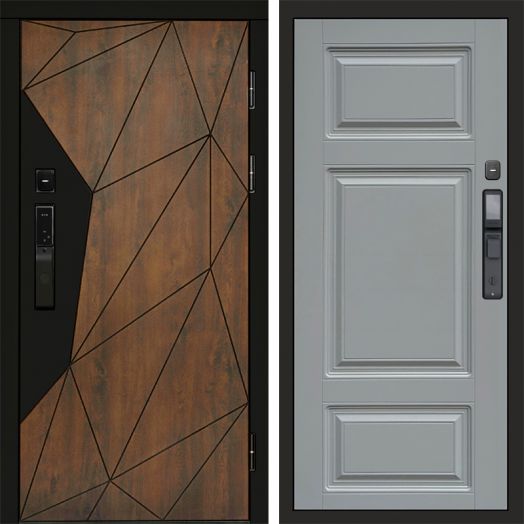 Входная дверь ВДК Геометрия с электронным замком - Лион Грей софт