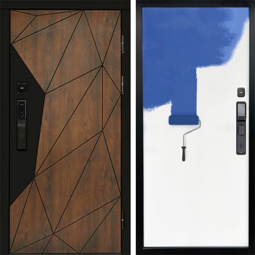 Входная дверь ВДК Геометрия с электронным замком - Грунт под покраску