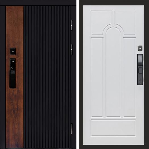 Входная дверь ВДК Престиж с электронным замком - Арка Белое дерево