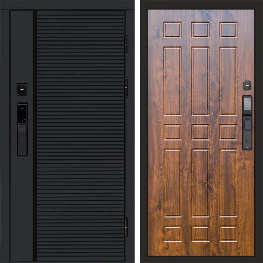 Входная дверь ВДК Блэк Лайн с электронным замком - Спарта Дуб