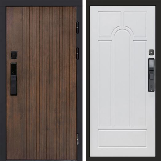 Входная дверь ВДК Твист Ультра с электронным замком - Арка Белое дерево