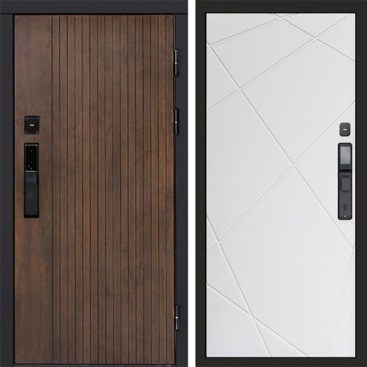 Входная дверь ВДК Твист Ультра с электронным замком - Лучи Белый