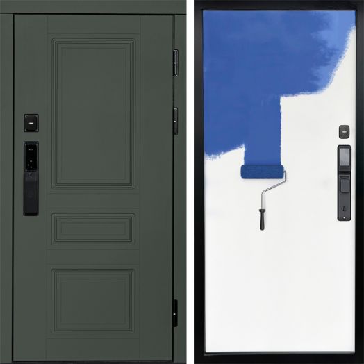 Входная дверь ВДК Орегон Грин с электронным замком - Грунт под покраску