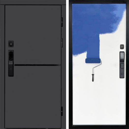 Входная дверь ВДК Тренд Графит с электронным замком - Грунт под покраску