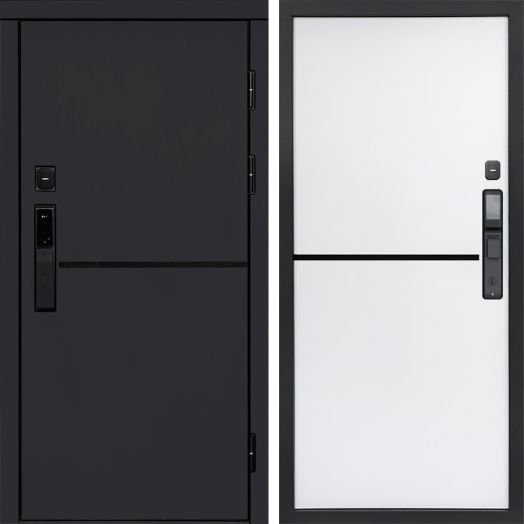 Входная дверь ВДК Тренд Блэк с электронным замком - Нео White