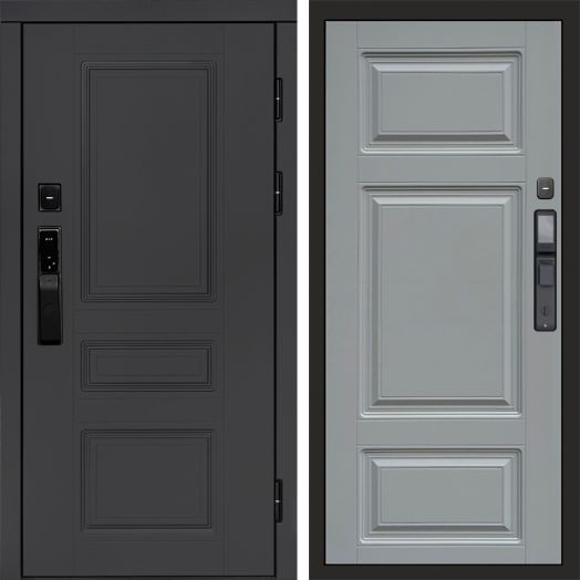 Входная дверь ВДК Орегон Графит с электронным замком - Лион Грей софт