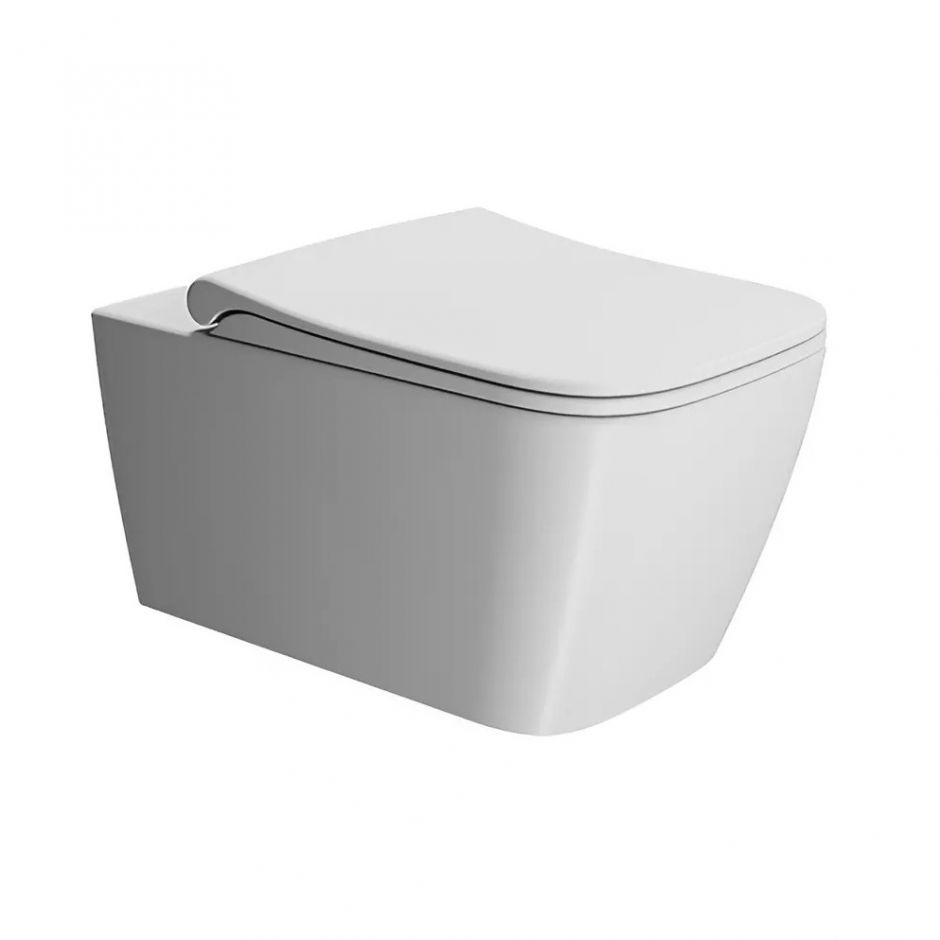 Изображение Подвесной безободковый унитаз GSI NUBES 961509 35х55 см, без крепления, белый матовый