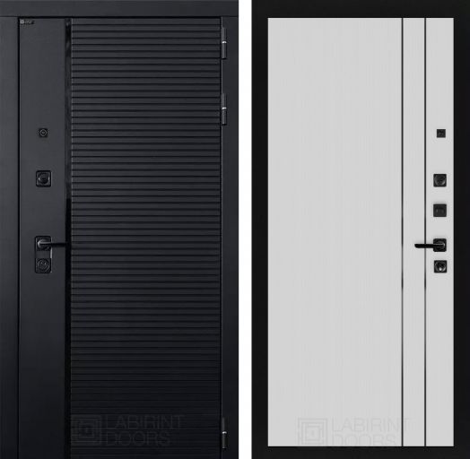 Входная дверь Лабиринт ПИАНО - 10 Белый софт рельеф