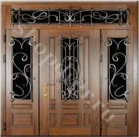Металлические двери  парадные из массива дуба