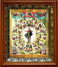Икона Апостольская проповедь в киоте с басмой Виноградная Лоза (UV-печать)(31085)