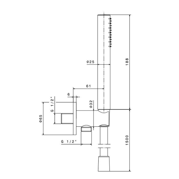 Ручной душ Newform X-Steel 316 69645X.50.050 кронштейн-уголок 1/2 шланг: 150 см INOX ФОТО