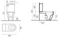 Белый напольный унитаз GSI Pura 8806 63х36 схема 2