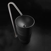 Раковина напольная Kerasan Artwork Barrel 45 474331, черный матовый схема 2 Раковина напольная Kerasan Artwork Barrel 45 474331, черный матовый схема 2