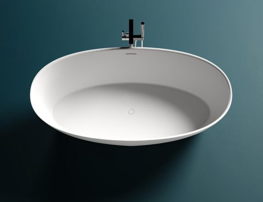 Белая отдельностоящая каменная ванна Salini Alda Nuova 160х80 101913G