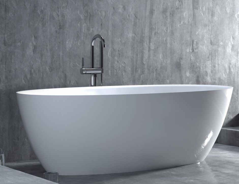 Белая отдельностоящая ванна из искусственного камня Salini Alda Nuova 170х80 101912G ФОТО