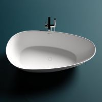 Белая ванна из искусственного камня Salini Paola Bassa 172x82 S-sense схема 1
