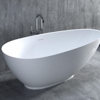 Белая ванна из искусственного камня Salini Paola Bassa 172x82 S-sense схема 2
