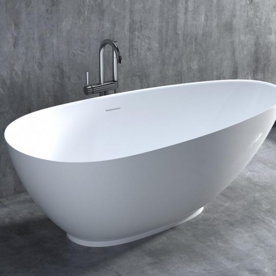 Белая ванна из искусственного камня Salini Paola Bassa 172x82 S-sense схема 2