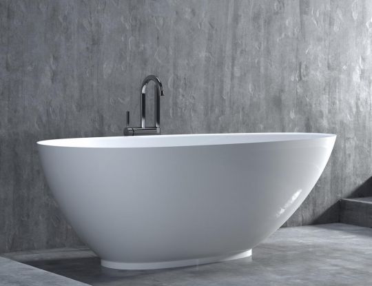 Белая ванна из искусственного камня Salini Paola Bassa 172x82 S-sense схема 6
