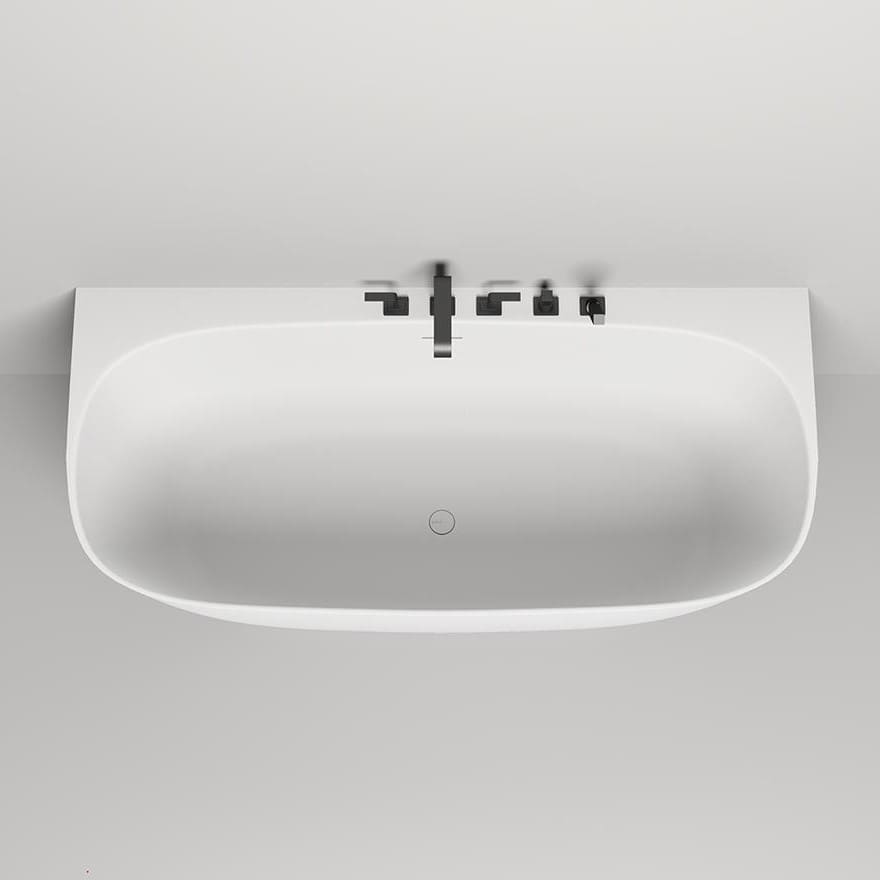 Белая пристенная ванна из искусственного камня Salini Sofia Wall 180х85 102513G ФОТО