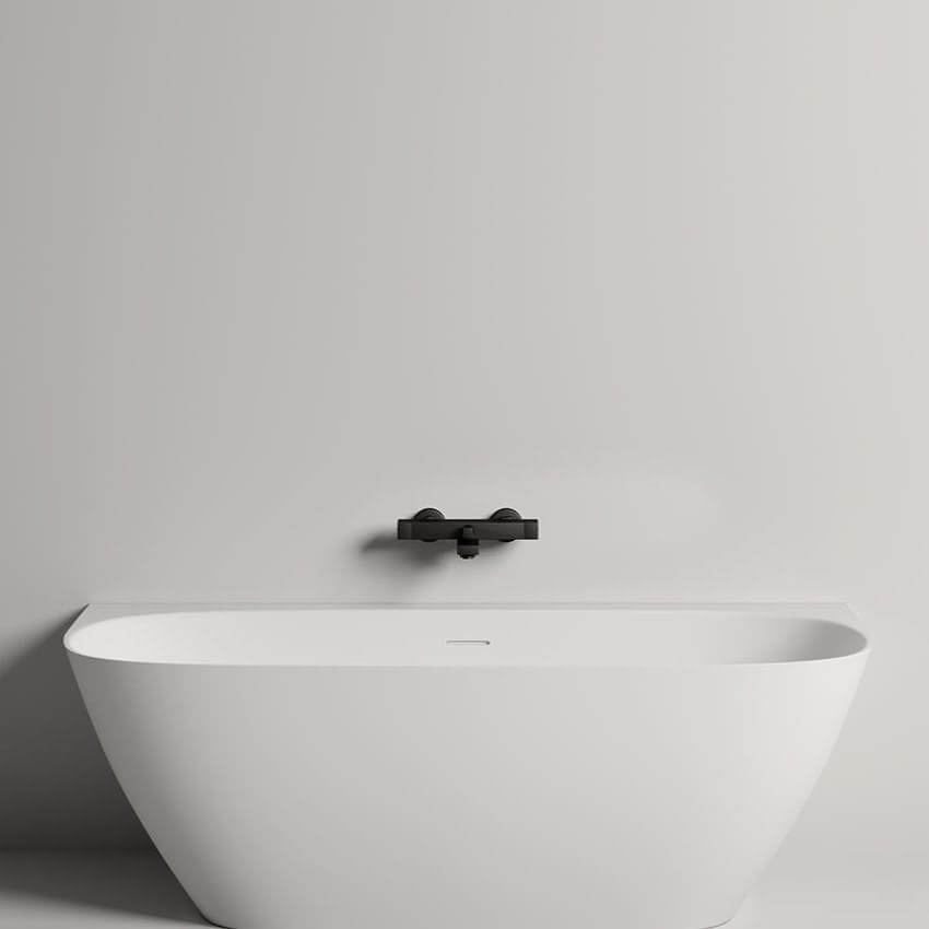 Белая пристенная ванна из искусственного камня Salini Sofia Wall 180х85 102513G ФОТО