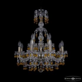 Люстра Хрустальная BOHЕMIА IVЕLЕ CRYSTАL 1410/8+4/195/XL-66 PA V1003 Патина, Стекло / Богемия Ивеле Кристалл
