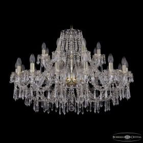 Люстра Хрустальная BOHЕMIA IVЕLЕ CRYSTAL 1403/16+8/360 G Золото, Стекло / Богемия Ивеле Кристалл