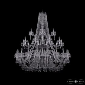 Люстра Хрустальная BOHEMIА IVЕLЕ CRYSTAL 1403/20+10+5/530/3D NI Никель, Стекло / Богемия Ивеле Кристалл