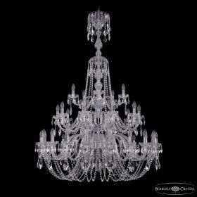 Люстра Хрустальная BOHEMIА IVЕLЕ CRYSTAL 1402/20+10+5/400/XL-158/3D NI Никель, Стекло / Богемия Ивеле Кристалл