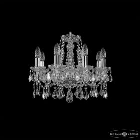 Люстра Хрустальная BOHEMIА IVЕLЕ CRYSTAL 1413/8/165 NI LEAFS Никель, Стекло/Металл / Богемия Ивеле Кристалл