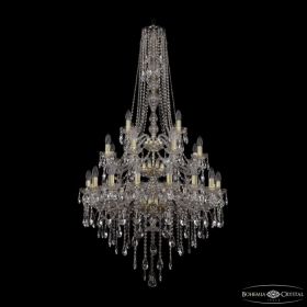 Люстра Хрустальная BOHEMIA IVELЕ CRYSTAL 1415/16+8+4/300/H-155/3D G Золото, Стекло / Богемия Ивеле Кристалл
