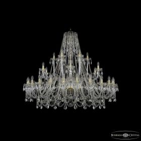 Люстра Хрустальная BOHEMIA IVELЕ CRYSTAL 1411/24+6+6/530 G Золото, Стекло / Богемия Ивеле Кристалл