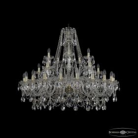 Люстра Хрустальная BOHEMIA IVELE CRYSTAL 1411/20+5+5/360 G Золото, Стекло / Богемия Ивеле Кристалл