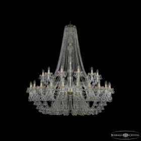 Люстра Хрустальная BOHEMIA IVELE CRYSTAL 1409/24+12/530/H-160 G Золото, Металл, Стекло / Богемия Ивеле Кристалл