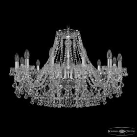 Люстра Хрустальная BOHEMIA IVELE CRYSTAL 1409/12/300 NI Никель, Металл, Стекло / Богемия Ивеле Кристалл