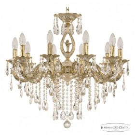 Люстра Бронзовая BOHEMIA IVELЕ CRYSTAL 71401/10/210 B GW FA10S Золото Белёное, Латунь / Богемия Ивеле Кристалл